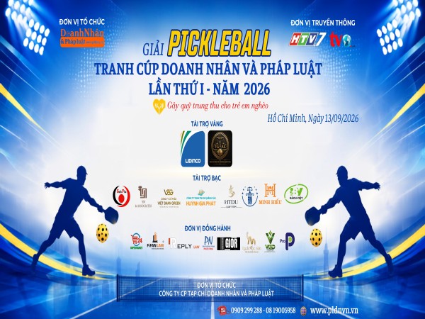 TRUNG TÂM TRỌNG TÀI THƯƠNG MẠI QUỐC TẾ TGAC: NHÀ TÀI TRỢ VÀNG LAN TỎA YÊU THƯƠNG TẠI "GIẢI PICKLEBALL LẦN 1 - 2026" DO CÔNG TY CP TẠP CHÍ DOANH NHÂN VÀ PHÁP LUẬT TỔ CHỨC
