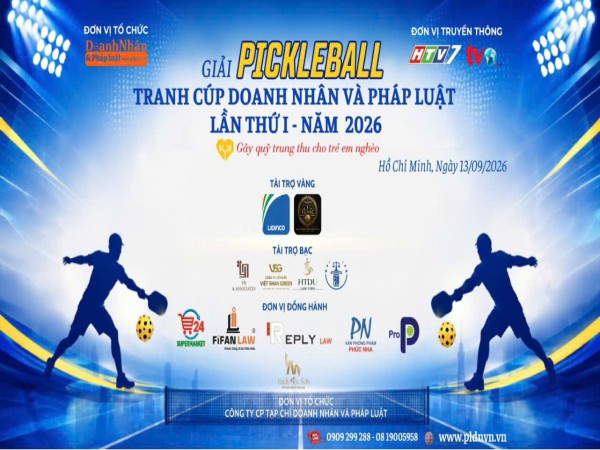 TRUNG TÂM TRỌNG TÀI THƯƠNG MẠI QUỐC TẾ TGAC: NHÀ TÀI TRỢ VÀNG LAN TỎA YÊU THƯƠNG TẠI "GIẢI PICKLEBALL LẦN 1 - 2026" DO CÔNG TY CP TẠP CHÍ DOANH NHÂN VÀ PHÁP LUẬT TỔ CHỨC