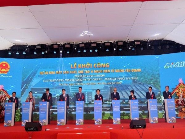 Phú Thọ: Khởi công Dự án Nhà máy sản xuất, chế tạo vi mạch điện tử Meiko Yên Quang