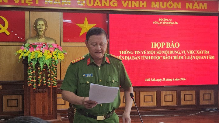 Đại tá Võ Duy Tuấn - Phó Giám đốc Công an tỉnh thông tin.