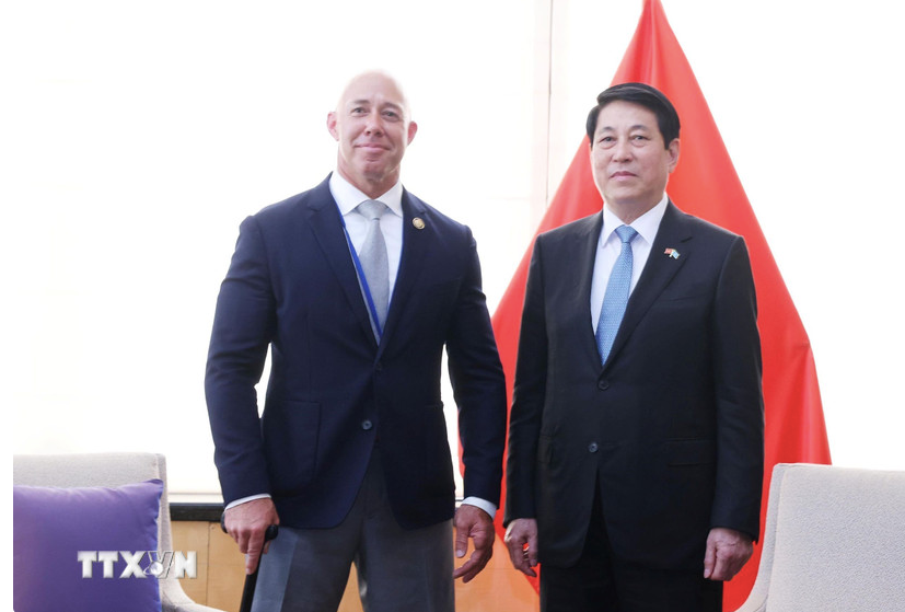 Chủ tịch nước Lương Cường tiếp Hạ nghị sĩ Brian Mast. Ảnh: TTXVN. screen-shot-2025-09-24-at-64906-am.png