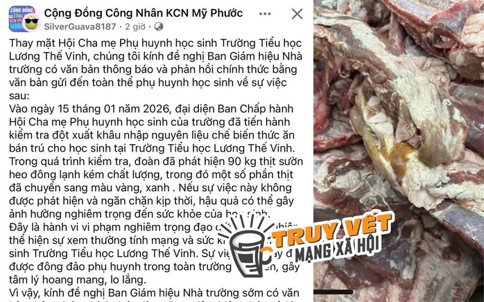 Xôn xao sườn heo đông lạnh có màu vàng, xanh đưa vào trường học ở TPHCM - Ảnh 1.