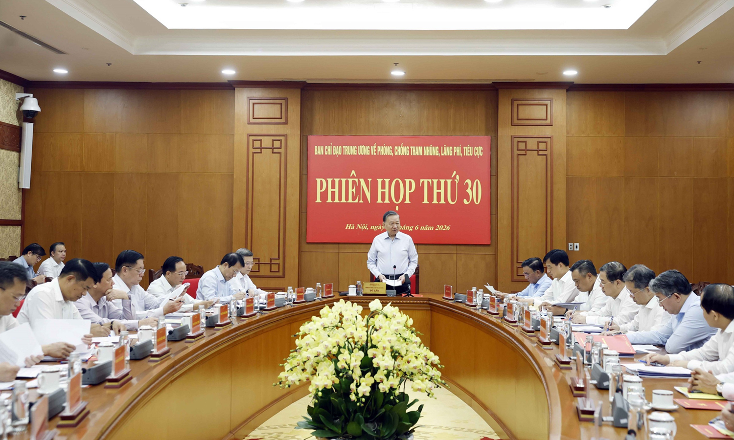 Tổng Bí thư, Chủ tịch nước Tô Lâm, Trưởng Ban Chỉ đạo Trung ương về phòng, chống tham nhũng, lãng phí tiêu cực, chủ trì phiên họp thứ 30 Ban Chỉ đạo. (Ảnh: TTXVN)