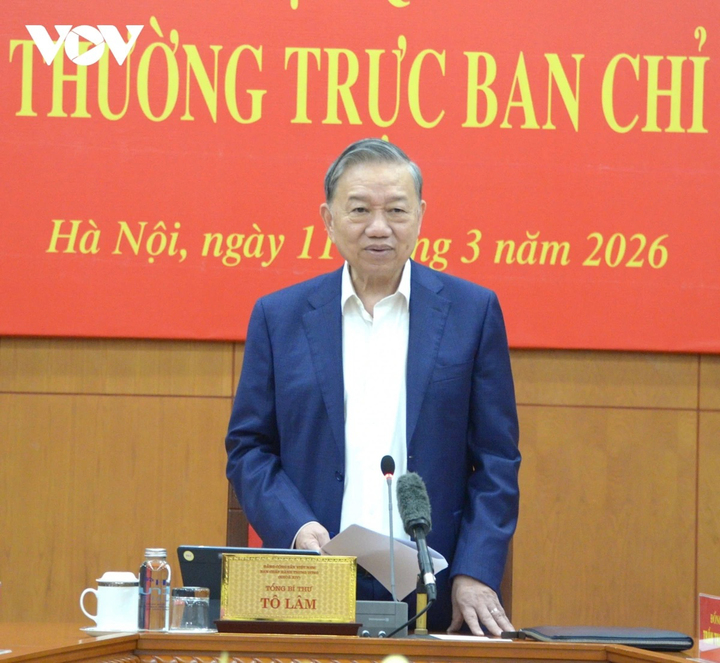 Tổng Bí thư Tô Lâm phát biểu tại phiên họp.